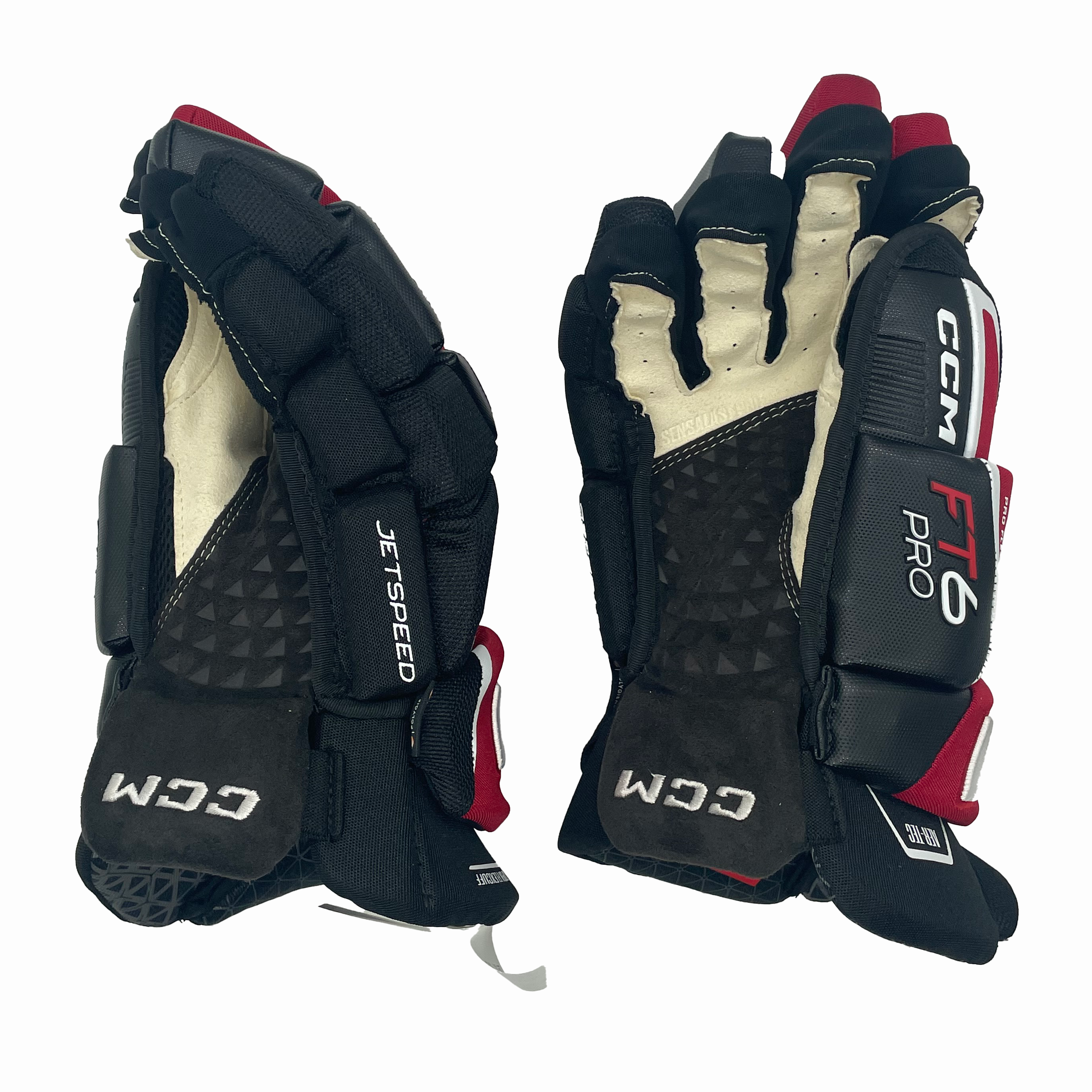 CCM Jetspeed FT6 Pro - Pro Stock Hockey Gloves (Black/Red/White)